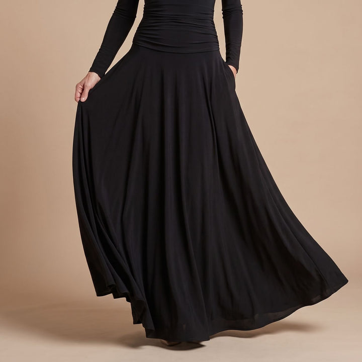 Women's Long-Sleeve Boat-Neck Ruched Formal Maxi Dress