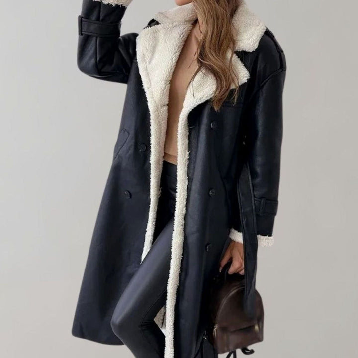 Women's Long Teddy Winter Coat Double-Breasted Sherpa Belted