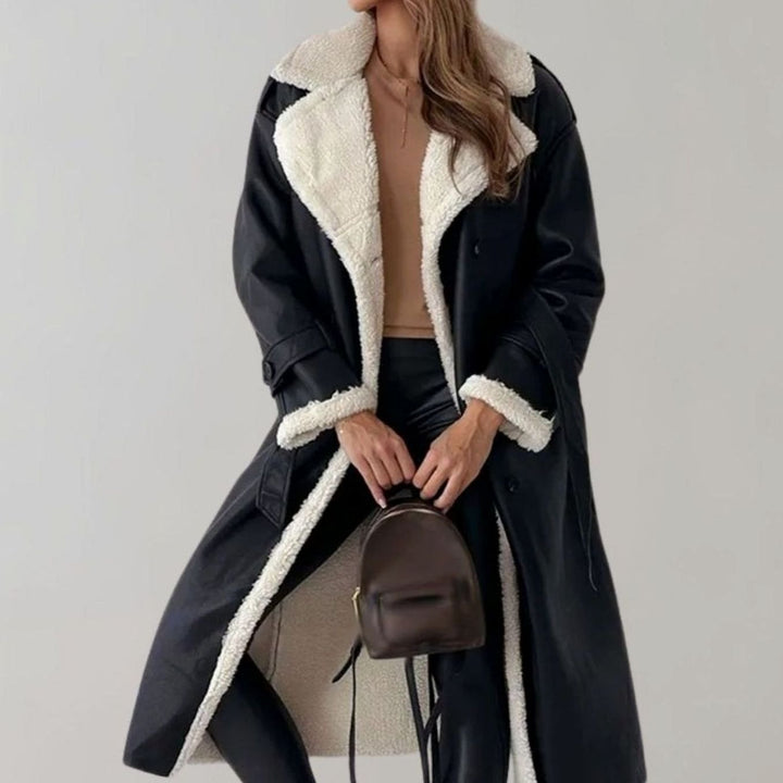 Women's Long Teddy Winter Coat Double-Breasted Sherpa Belted