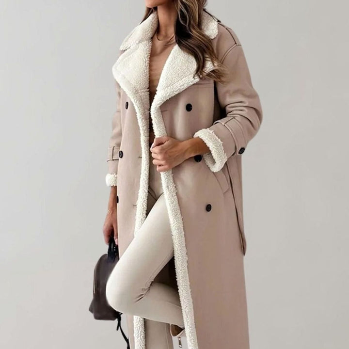 Women's Long Teddy Winter Coat Double-Breasted Sherpa Belted