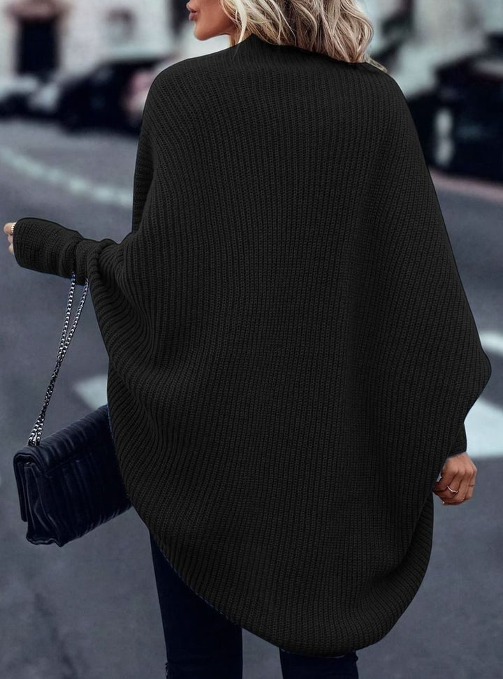 Women's Longline Batwing-Sleeve Open-Front Knit Cardigan