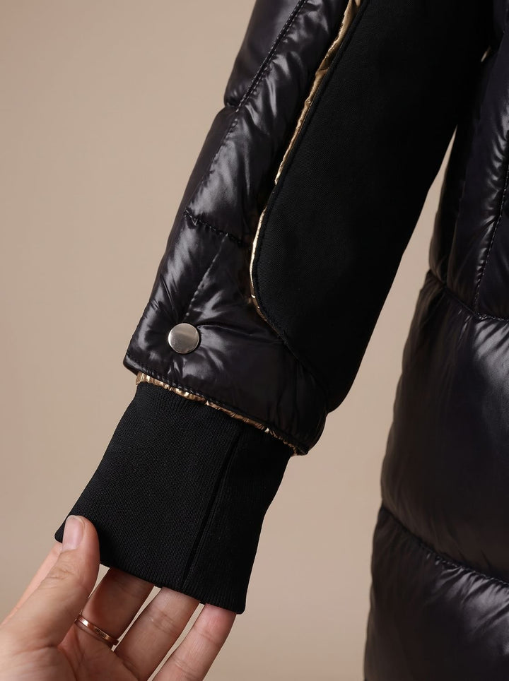 Women's Longline Quilted Hooded Puffer Jacket
