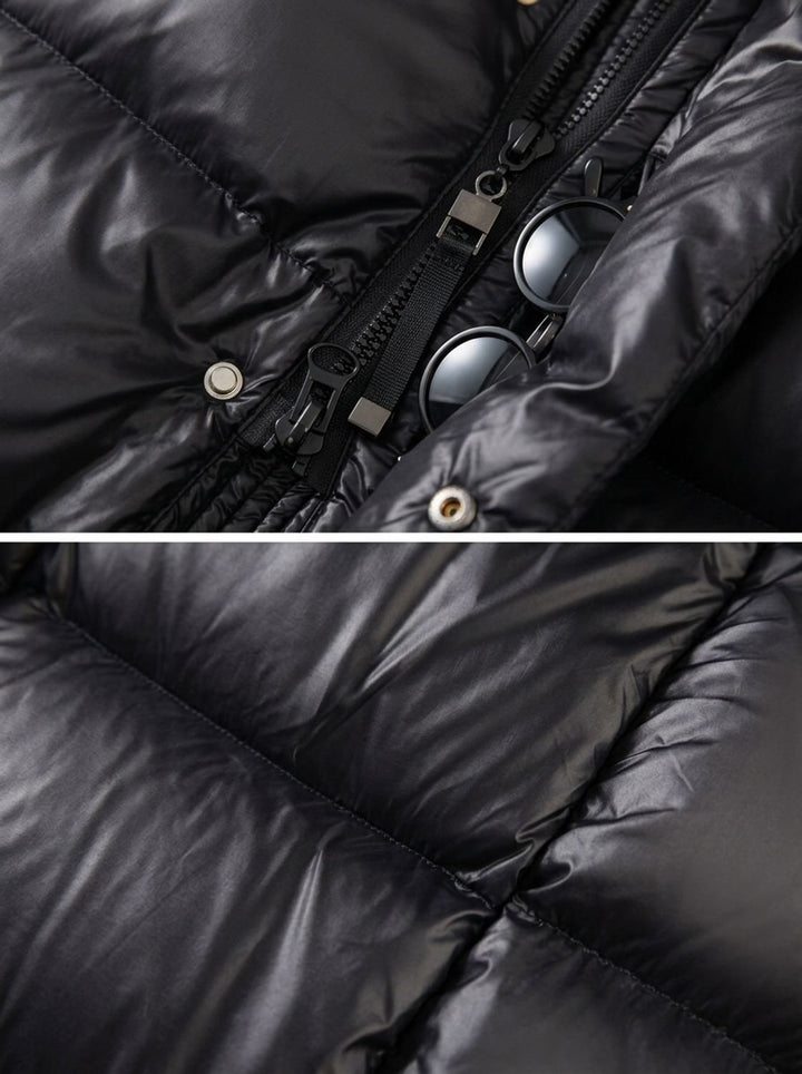 Women's Longline Quilted Hooded Puffer Jacket