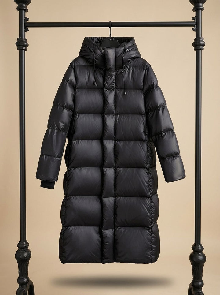 Women's Longline Quilted Hooded Puffer Jacket