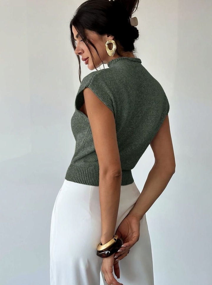 Women's Mock Neck Sleeveless Knit Sweater Vest