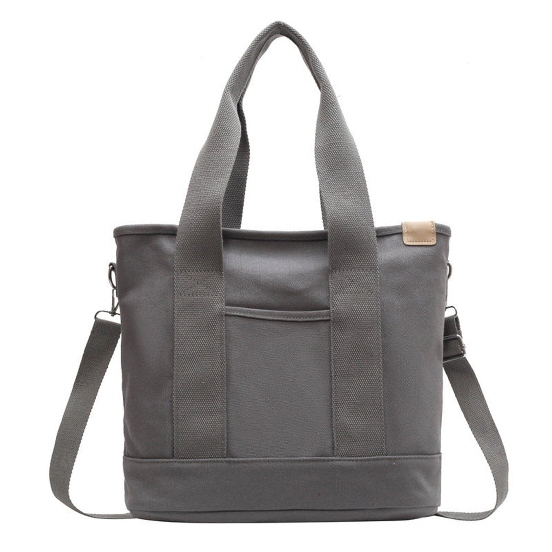 Women's Multifunction Crossbody Canvas Tote Bag Adjustable Strap - Gray
