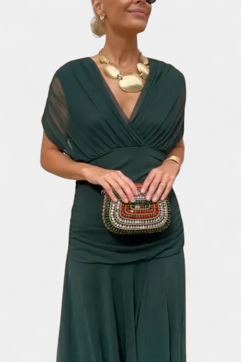 Women's Off-Shoulder Ruched Cocktail Party Dress Flowy Maxi