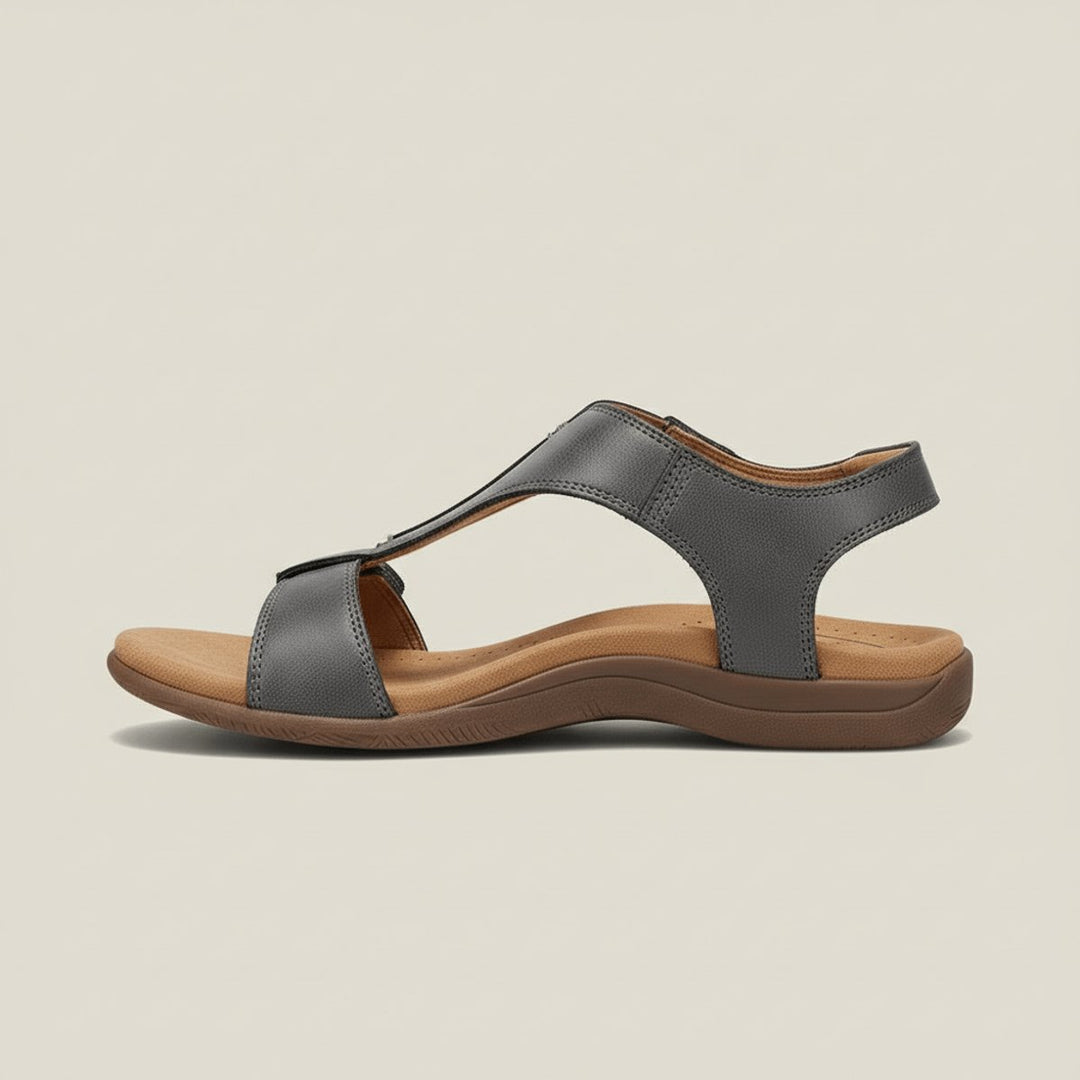 Women's Open-Toe Hook-Loop Comfortable Sandals Cushioned T-Strap