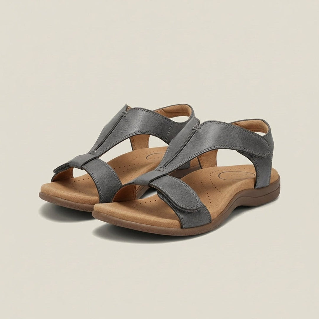 Women's Open-Toe Hook-Loop Comfortable Sandals Cushioned T-Strap