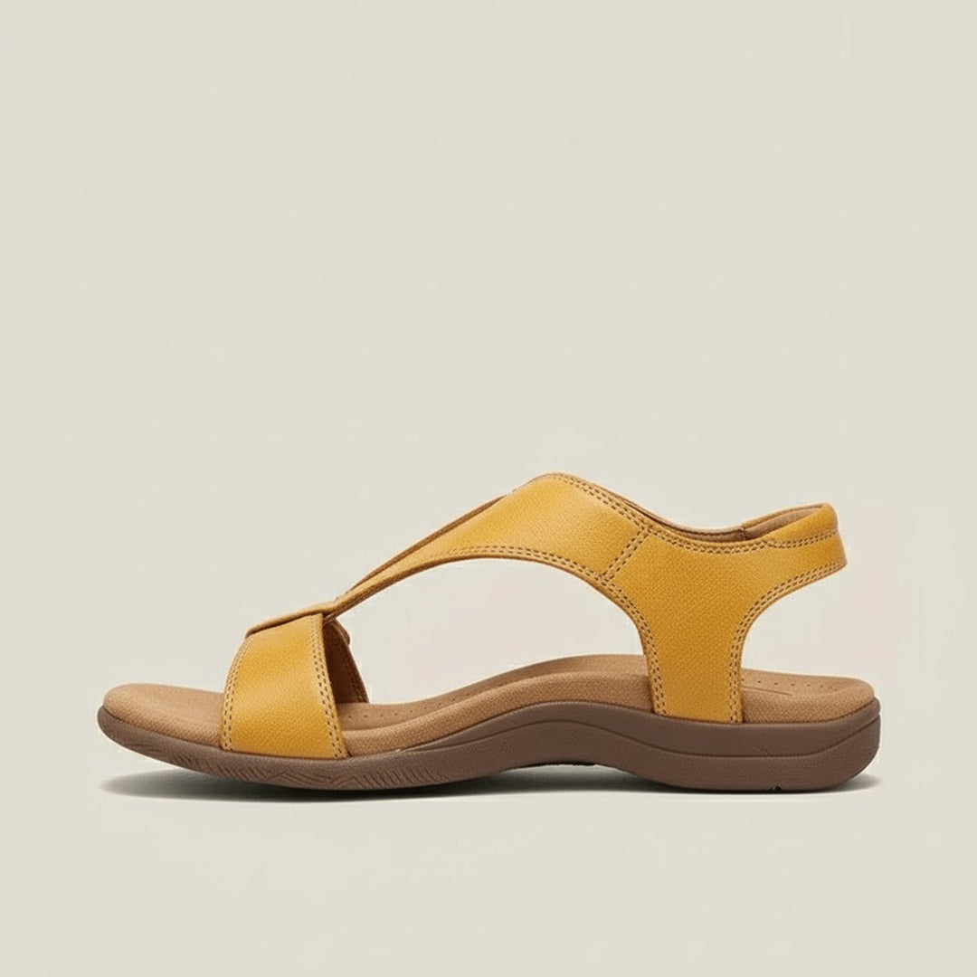 Women's Open-Toe Hook-Loop Comfortable Sandals Cushioned T-Strap
