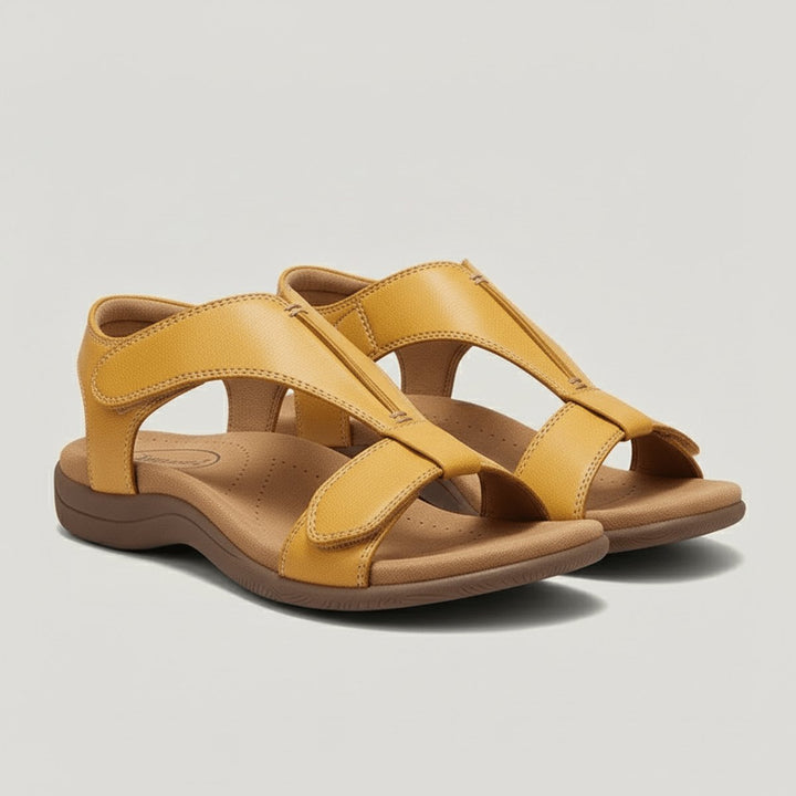 Women's Open-Toe Hook-Loop Comfortable Sandals Cushioned T-Strap