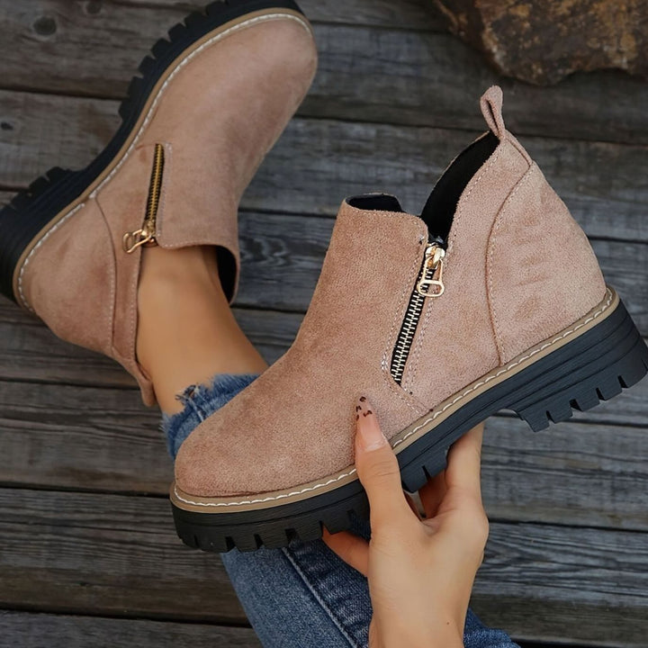 Women's Orthopedic Ankle Boots Arch-Support Side-Zip Booties - Pink