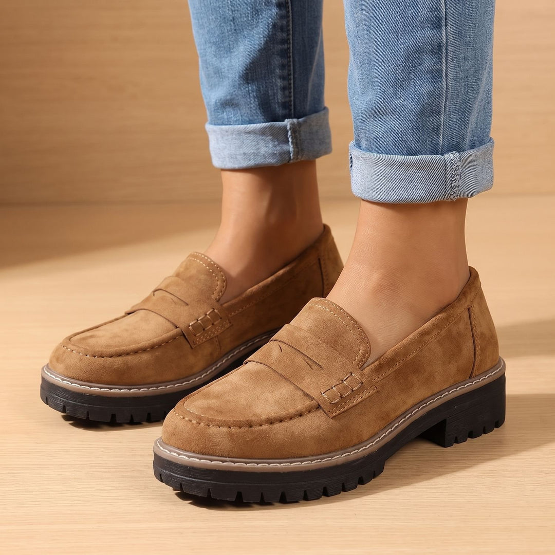 Women's Orthopedic Comfort Slip-On Penny Loafers - Brown