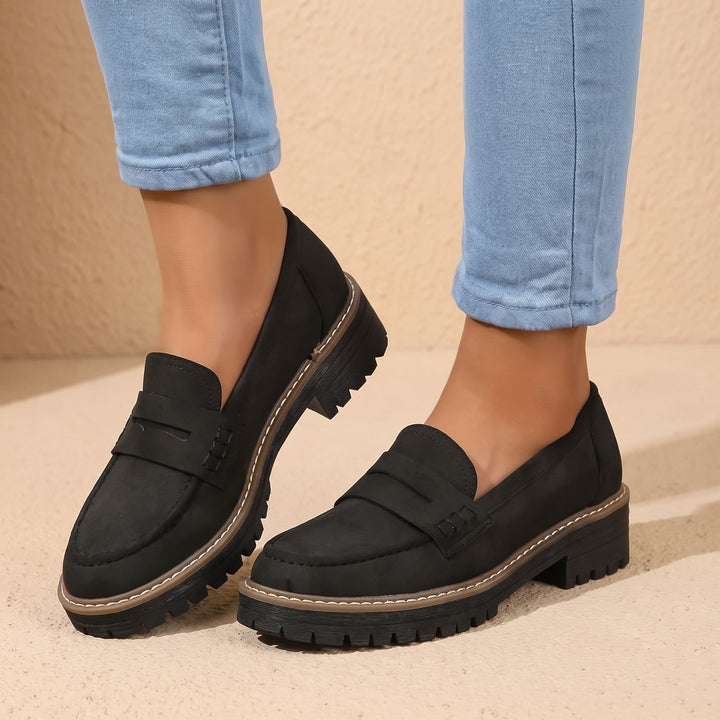 Women's Orthopedic Comfort Slip-On Penny Loafers - Black