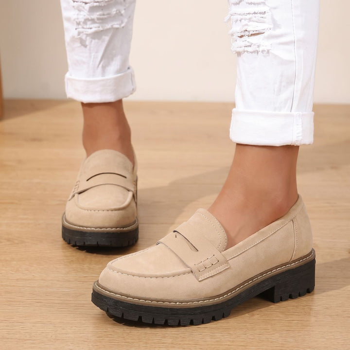 Women's Orthopedic Comfort Slip-On Penny Loafers - Beige