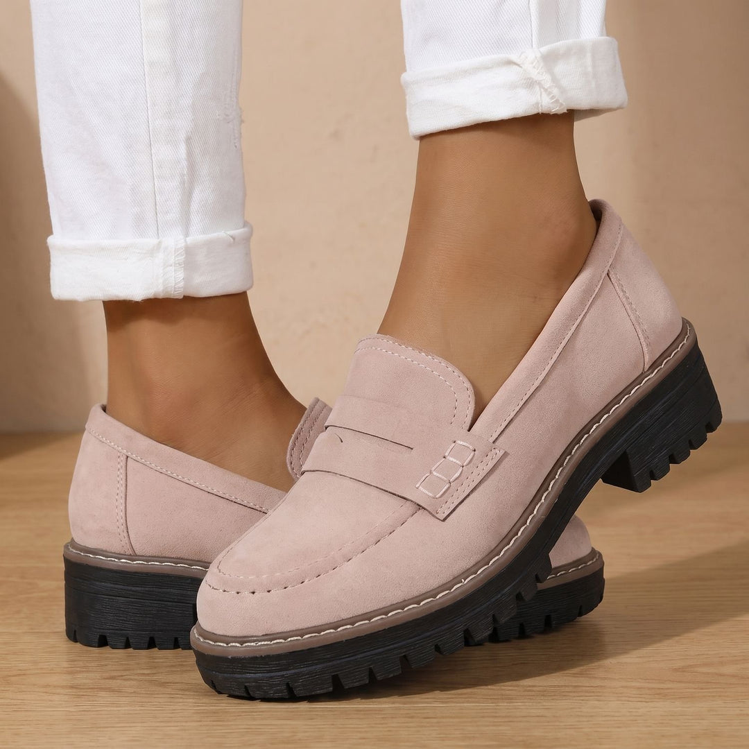 Women's Orthopedic Comfort Slip-On Penny Loafers - Pink