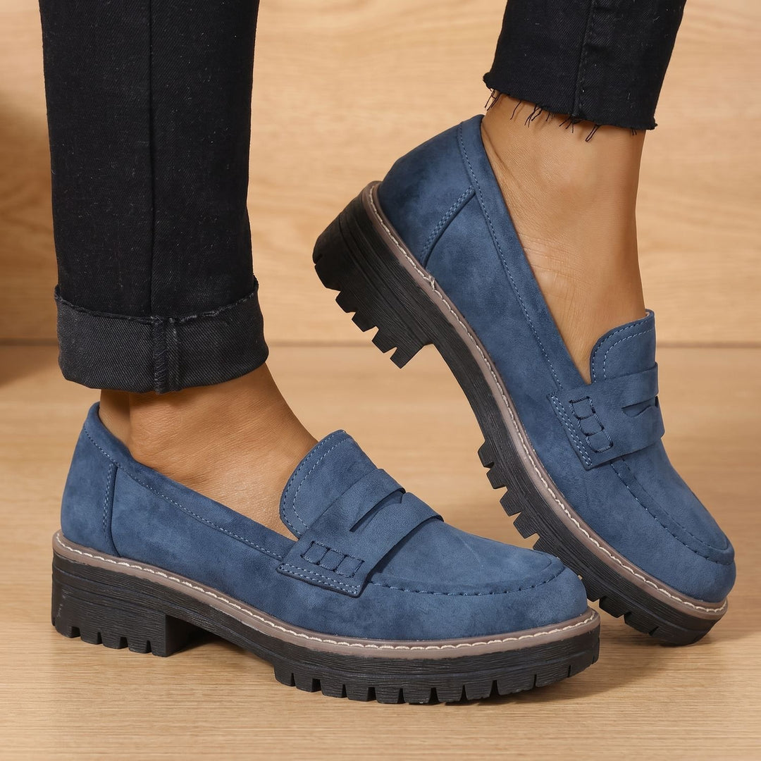 Women's Orthopedic Comfort Slip-On Penny Loafers - Blue