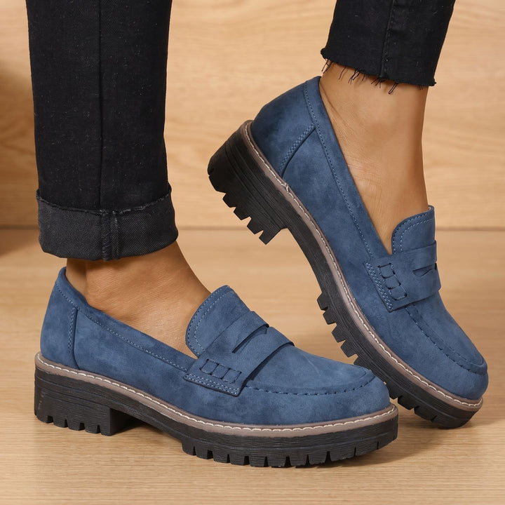 Women's Orthopedic Comfort Slip-On Penny Loafers - Blue