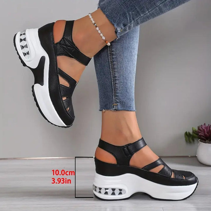 Women's Orthopedic Cushioned Platform Closed-Toe Sandals