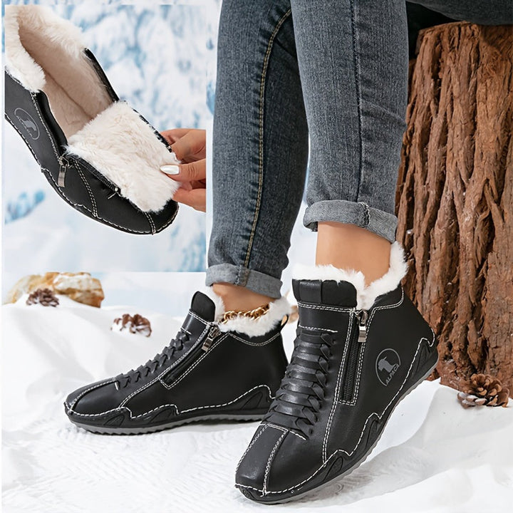 Women's Orthopedic Faux-Fur Lined Lace-Up Winter Ankle Boots