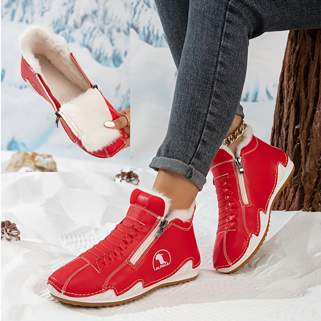 Women's Orthopedic Faux-Fur Lined Lace-Up Winter Ankle Boots