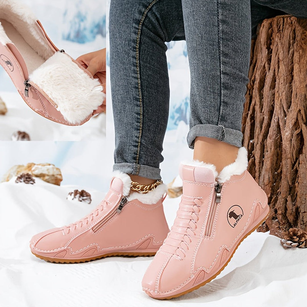 Women's Orthopedic Faux-Fur Lined Lace-Up Winter Ankle Boots
