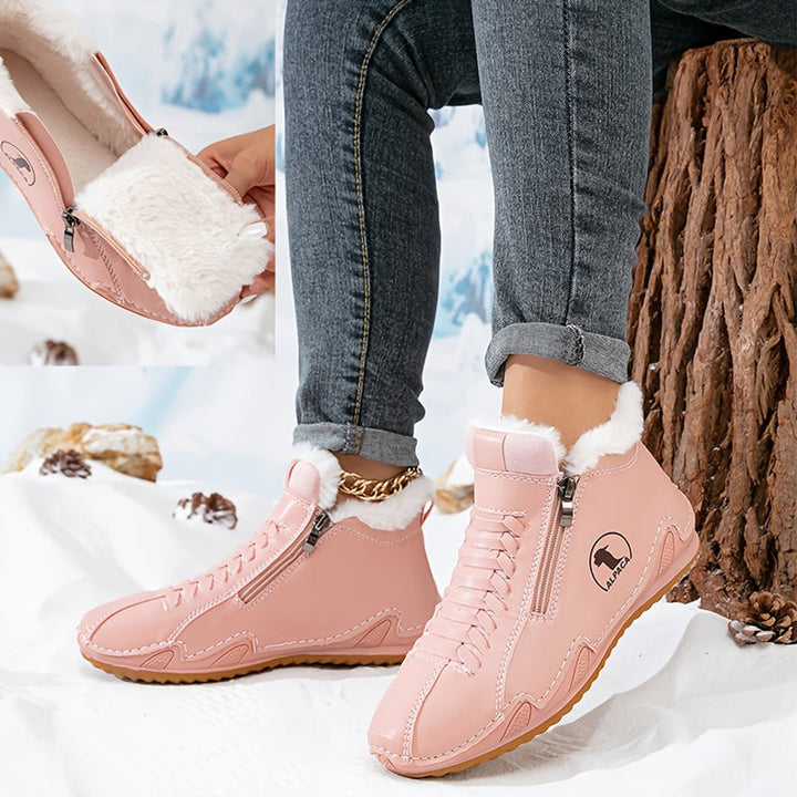 Women's Orthopedic Faux-Fur Lined Lace-Up Winter Ankle Boots
