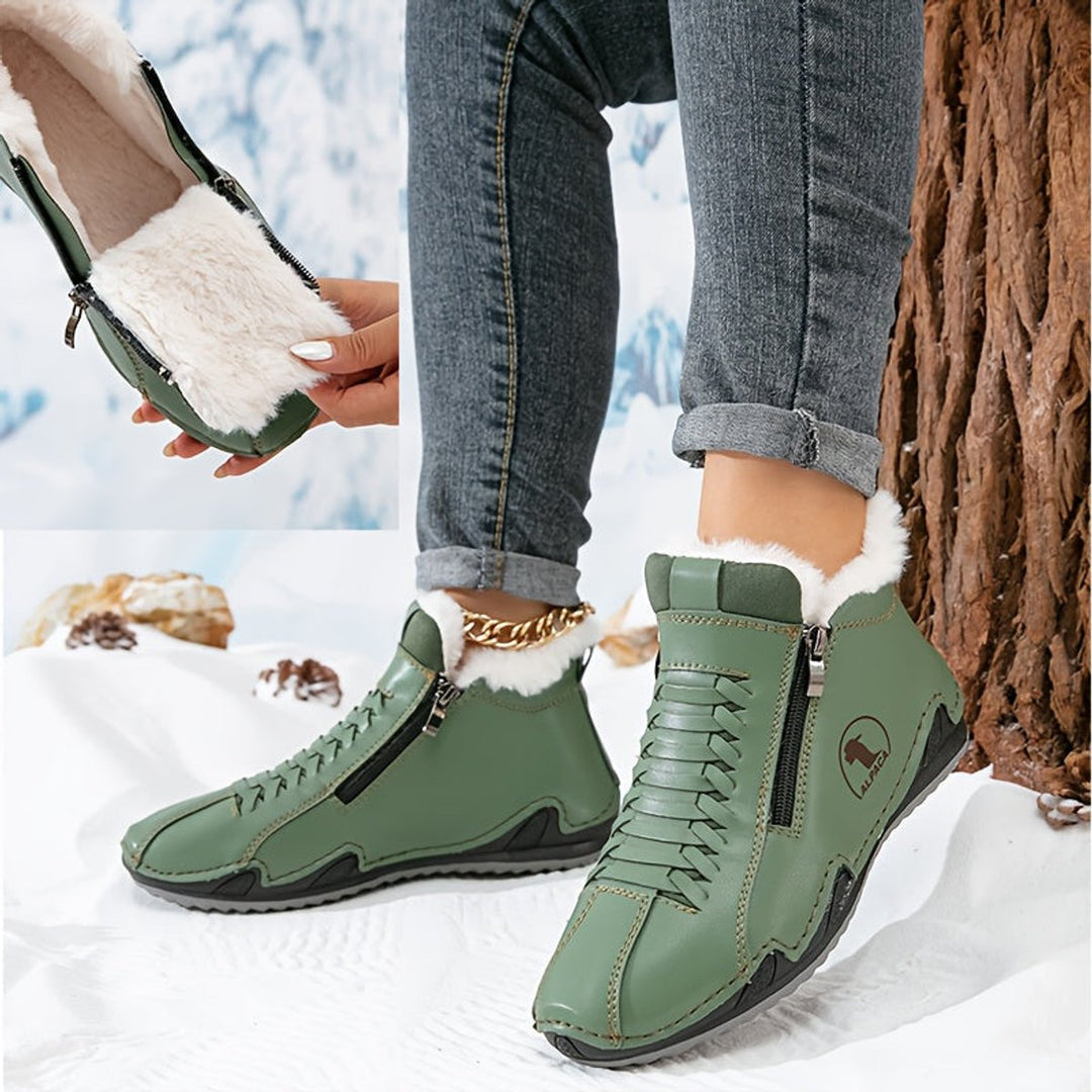 Women's Orthopedic Faux-Fur Lined Lace-Up Winter Ankle Boots