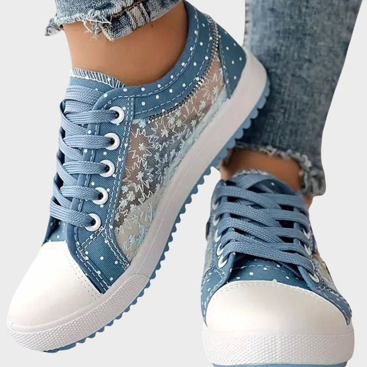 Women's Orthopedic Floral Lace Zipper Low-Top Sneakers
