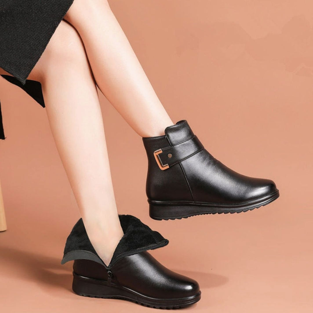 Women's Orthopedic Fur-Lined Wedge Ankle Boots