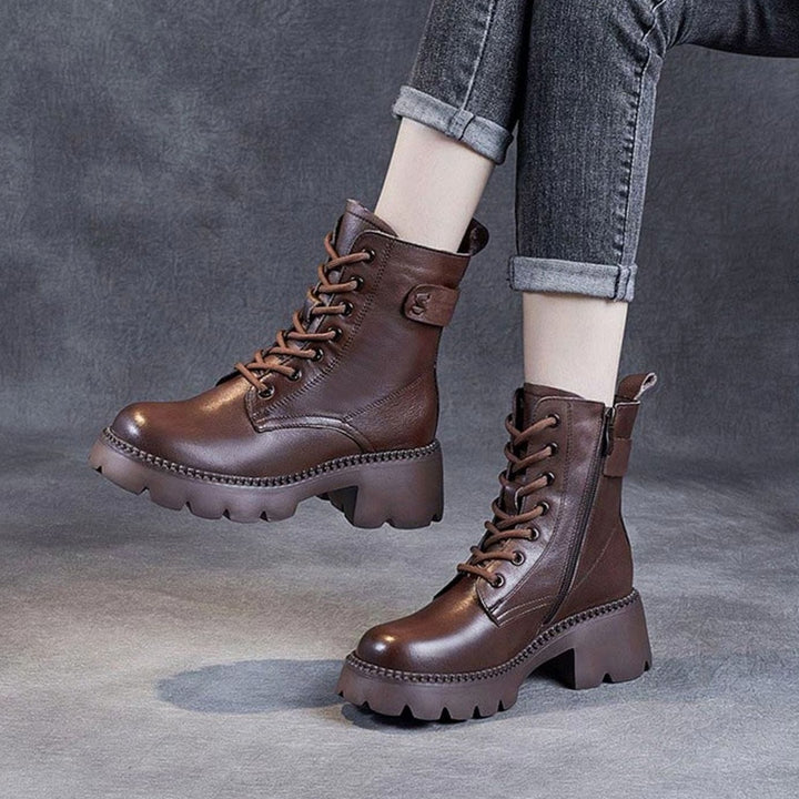 Women's Orthopedic Lace-Up Platform Ankle Boots