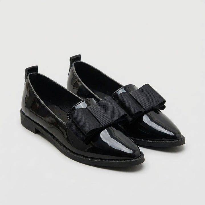 Women's Orthopedic Loafers Patent Leather Slip-On Bow