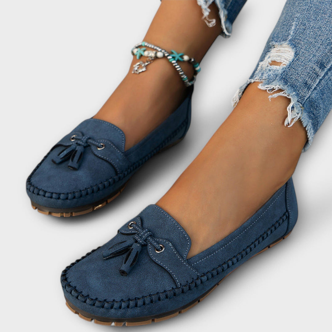 Women's Orthopedic Loafers Slip-On Comfort Tassel - Blue
