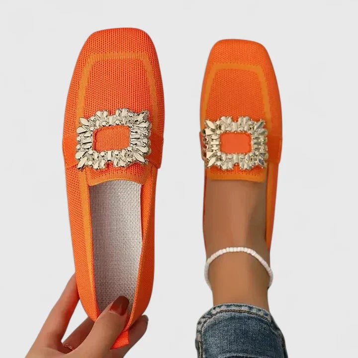 Women's Orthopedic Loafers Slip-On Comfort Tassel - Orange