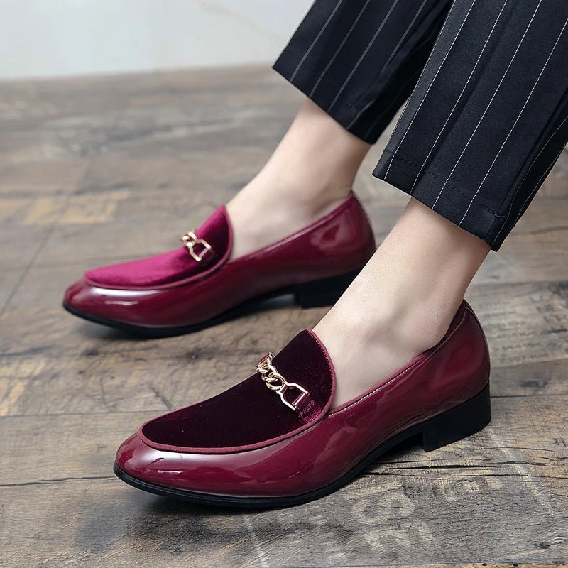 Women's Orthopedic Loafers Velvet Slip-On Chain Detail