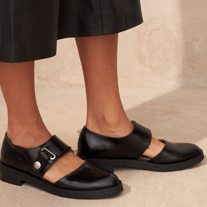 Women's Orthopedic Mary Jane Flats Wide-Strap Buckle Shoes