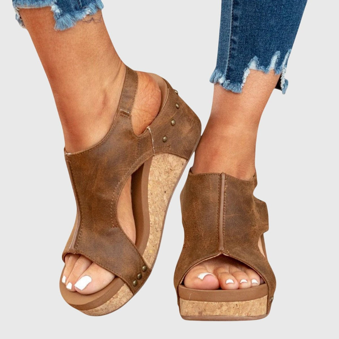 Women's Orthopedic Open-Toe Wedge Sandals Cushioned Slingback