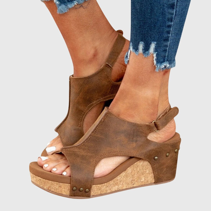 Women's Orthopedic Open-Toe Wedge Sandals Cushioned Slingback