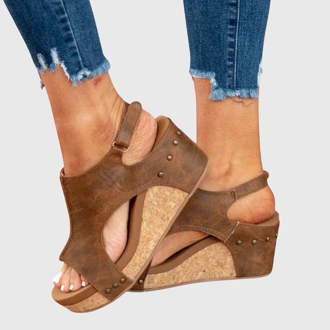 Women's Orthopedic Open-Toe Wedge Sandals Cushioned Slingback