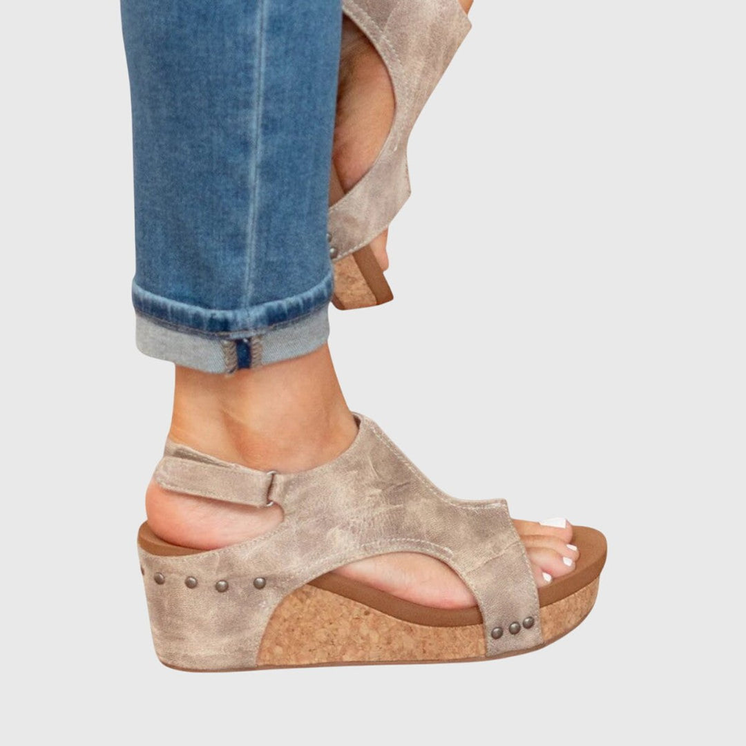Women's Orthopedic Open-Toe Wedge Sandals Cushioned Slingback