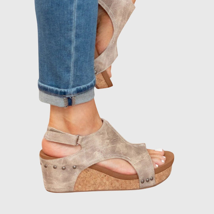 Women's Orthopedic Open-Toe Wedge Sandals Cushioned Slingback