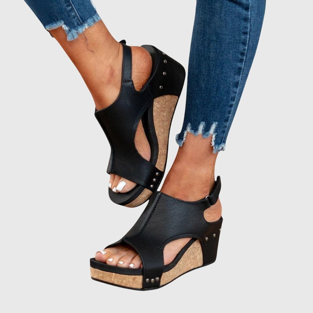 Women's Orthopedic Open-Toe Wedge Sandals Cushioned Slingback