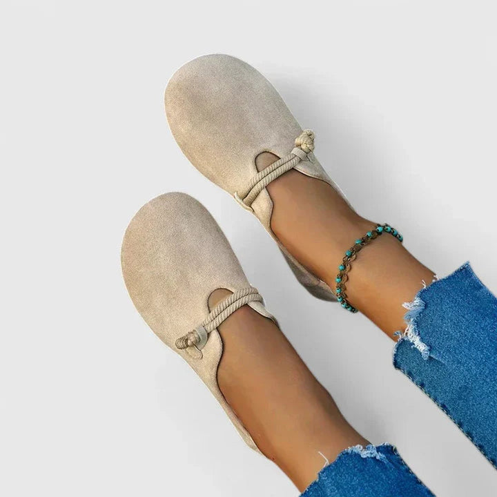 Women's Orthopedic Rope-Tie Suede Flat Loafers