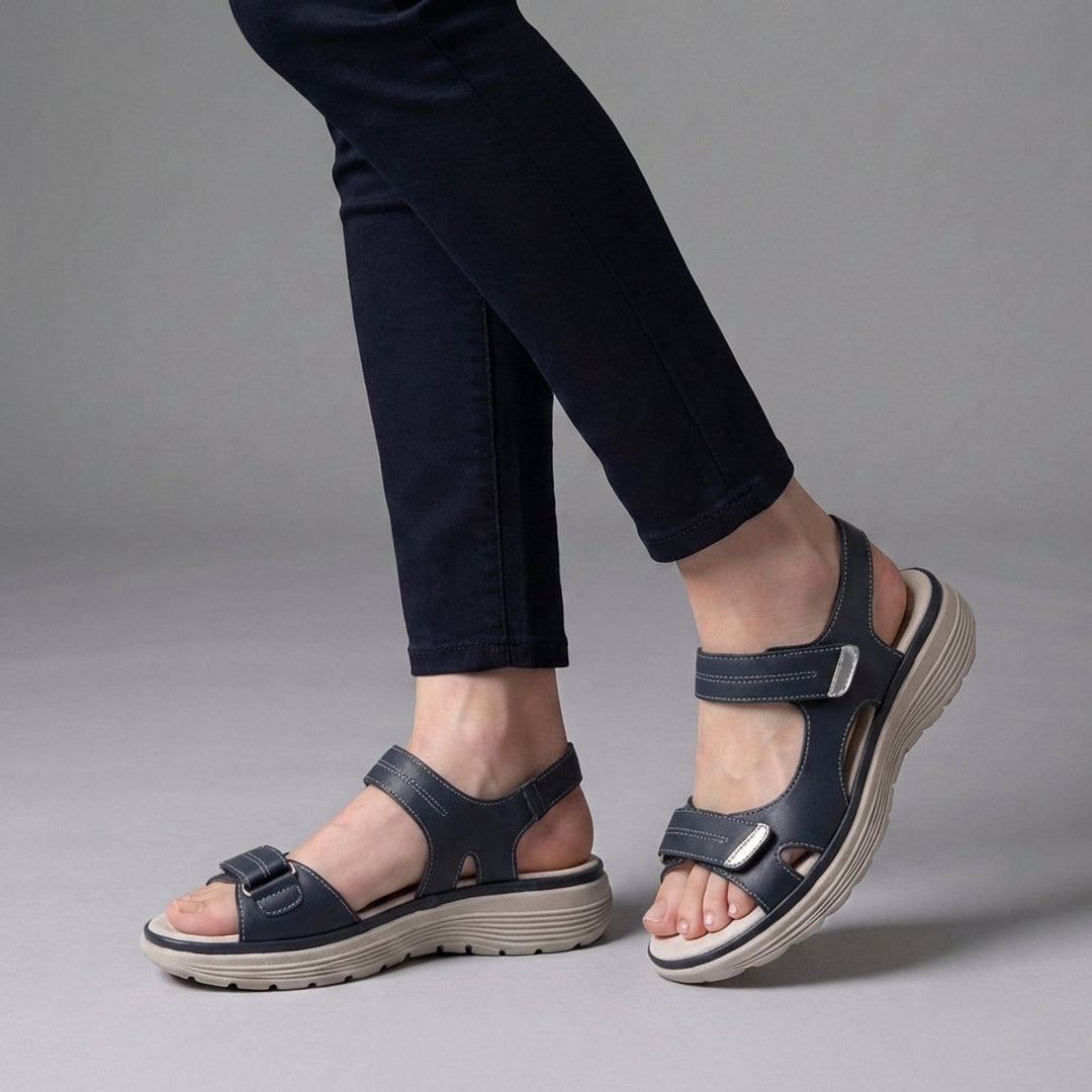 Women's Orthopedic Sandals Adjustable Straps Comfort - Black