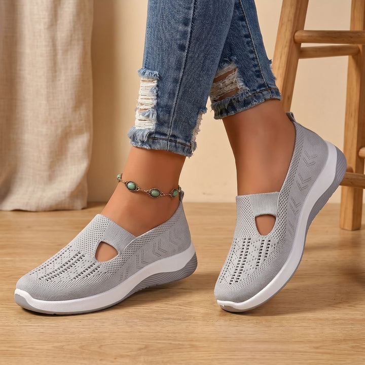 Women's Orthopedic Slip-On Knit Comfort Sneakers Arch Support - Grey