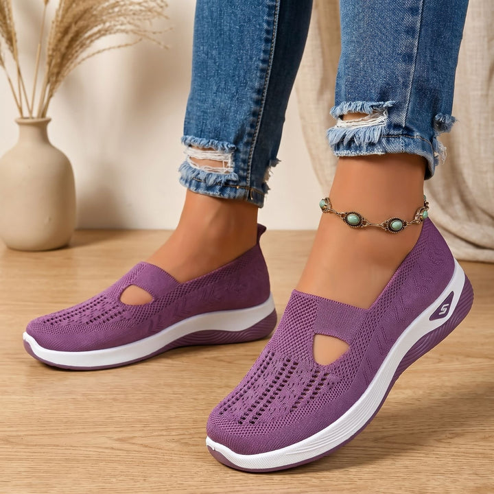 Women's Orthopedic Slip-On Knit Comfort Sneakers Arch Support - Purple