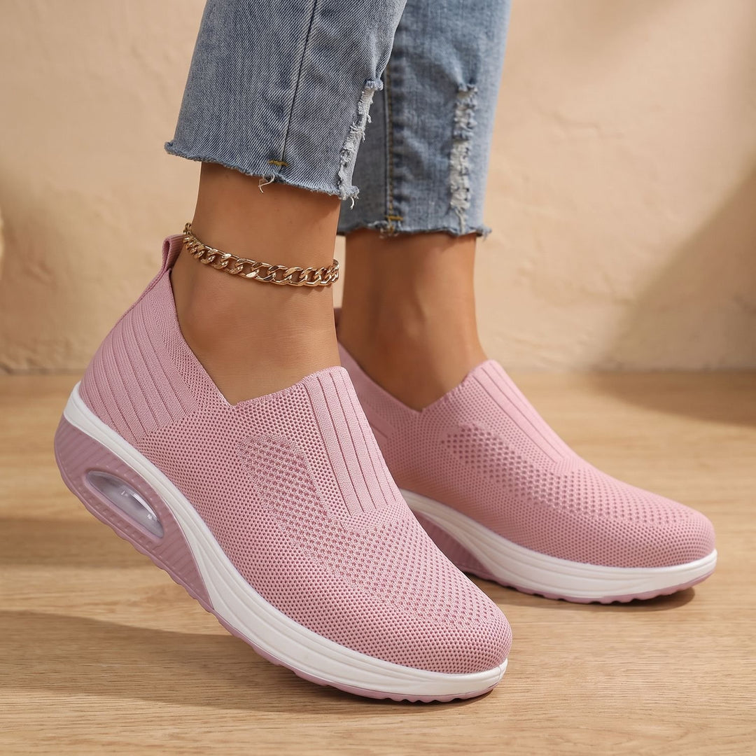 Women's Orthopedic Slip-On Knit Wedge Sneakers - Pink