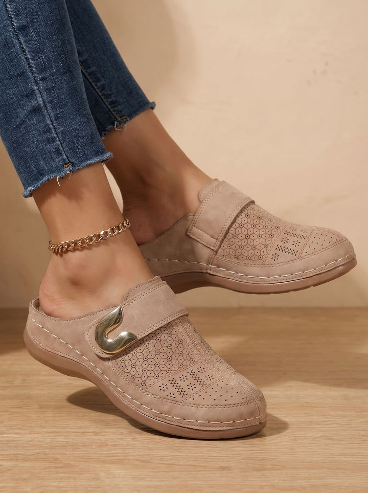 Women's Orthopedic Slip-On Mule Slippers Velcro Adjustable Strap