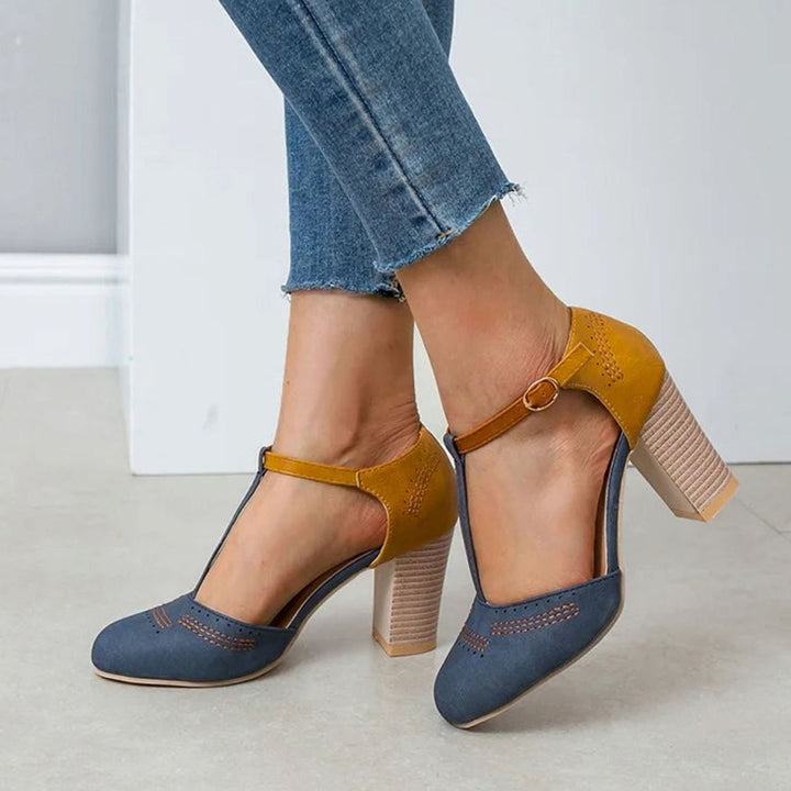 Women's Orthopedic T-Strap Block-Heel Heeled Shoes