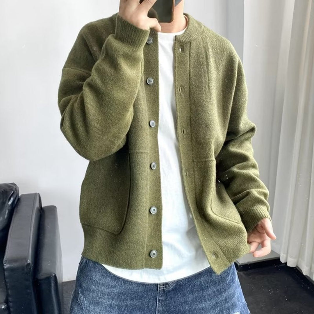 Women's Oversized Button-Front Knit Cardigan Sweater - Green